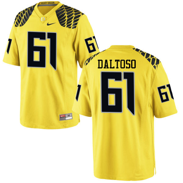 Men #61 Valentino Daltoso Oregon Ducks College Football Jerseys-Yellow - Click Image to Close